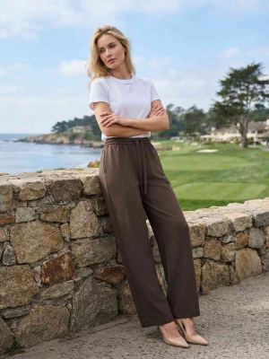 Pantalon décontracté femme, jambe droite, usage quotidien