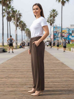 Pantalon long femme jambe droite décontracté