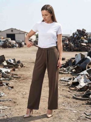 Pantalon long femme, jambe droite, casual, sports, jogging, cordon