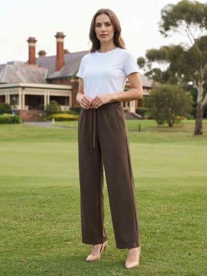 Pantalon femme long jambe droite casual sportif à cordons