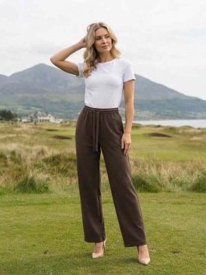 Pantalon long femme jambe droite décontracté