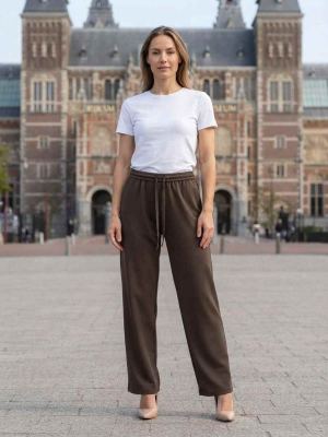 Pantalon long femme jambe droite décontracté