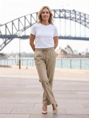 Pantalon long femme décontracté, jambe droite, sport, cordon de serrage
