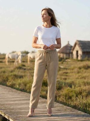 Pantalon long femme, jambe droite, casual sportif, cordon, usage quotidien