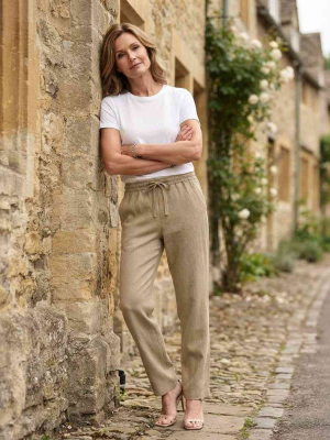 Pantalon long décontracté femme, jambe droite
