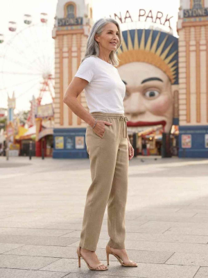 Pantalon long décontracté femme, jambe droite