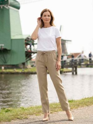Pantalon long décontracté femme, jambes droites