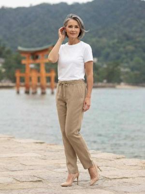 Pantalon long droit casual pour femme, usage quotidien