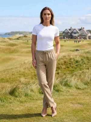 Pantalon long femme jambe droite casual décontracté