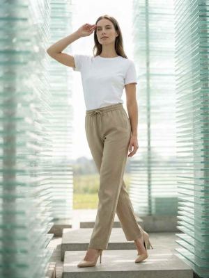 Pantalon long femme jambe droite décontracté