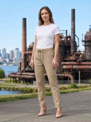 Pantalon long décontracté femme, jambe droite