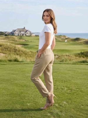 Pantalon long femme jambe droite décontracté
