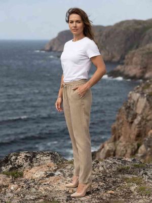 Pantalon long femme, jambe droite, casual sportif, cordon, usage quotidien
