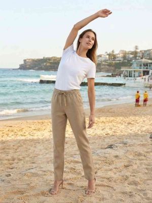 Pantalon long casual femme, jambes droites, usage quotidien