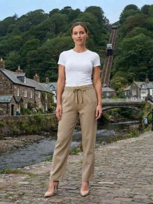 Pantalon long décontracté femme, jambe droite