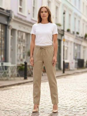 Pantalon long femme jambe droite décontracté