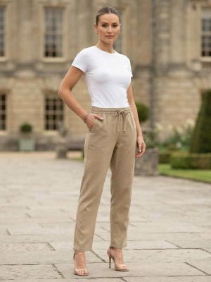Pantalon long femme jambe droite casual décontracté