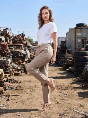 Pantalon long femme décontracté, jambe droite, sport, cordon de serrage