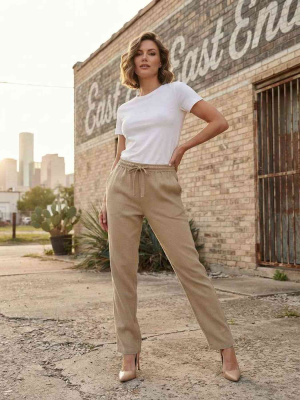 Pantalon long femme, jambe droite, casual, sports, jogging, cordon