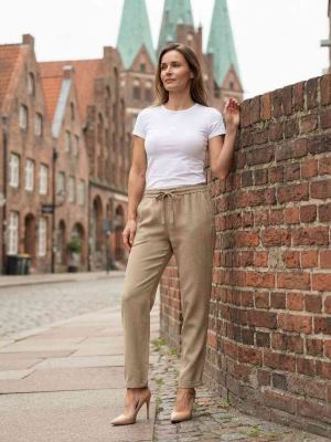 Pantalon long femme jambe droite décontracté