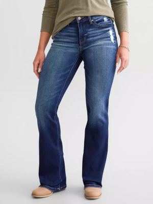 Jean flare femme stretch déchiré casual