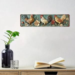 CIFbuy sculpture coq vintage métal, décor bar café maison, 4x16po