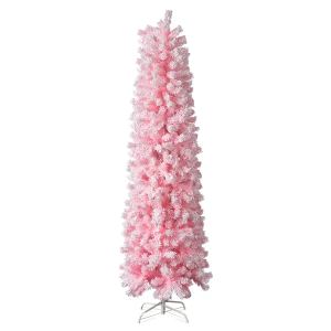 Sapin Noël 7,5pi neigeux charnière pencil rose 641 branches