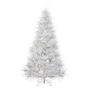 Sapin artificiel 7 pi, 400 lumières, 3 modes, 1218 branches, blanc