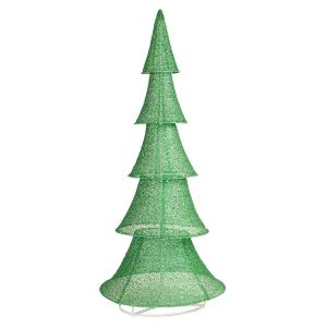 Sapin Noël éclairé 6pi 200 LED blanc chaud, à tirer, décoration extérieur