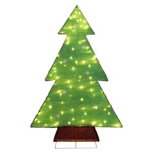 Sapin Noël 4pi éclairé, 110 LED blanc chaud, décor intérieur extérieur