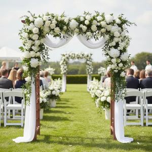 Arche mariage treillis bois décor jardin pergola Noël