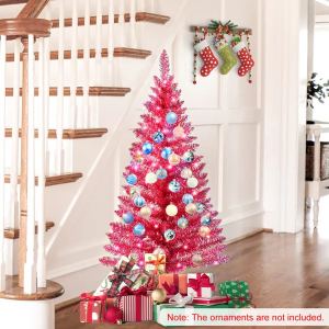 Sapin Noël artificiel 4 pi rouge, 50 lumières UL, 122 branches
