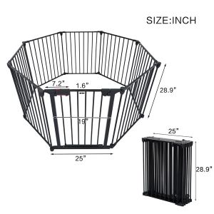 Barrière 200" 8 panneaux métal foyer escaliers, réglable