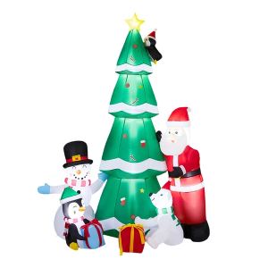 Décoration gonflable Noël 7,5pi, sapin avec LED, vert
