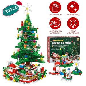 Sapin Noël construction 701 pcs, calendrier 24 jours