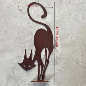 CIFbuy Chat noir gothique art métal vintage, décor Halloween Noël patio