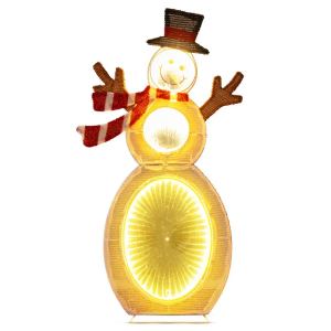 Décoration Noël bonhomme neige LED support métal