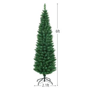 Sapin Noël mince 6pi 400 branches PVC 300 lumières