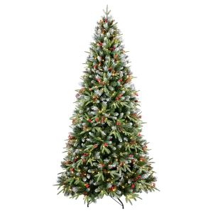 Sapin LED 7 pi, branches mixtes, cône, base pliable