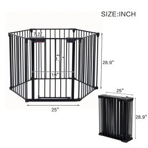 Barrière sécurité 150" 6 panneaux métal 6 portes