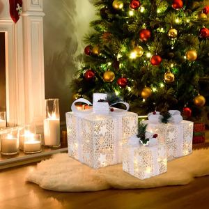 Étagère carrée ABS 3pcs, LED 60 blanc chaud