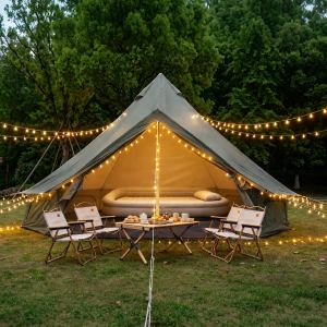 Tente Bell Oxford 9,8 pi, glamping 3-4 pers., 4 saisons, vert