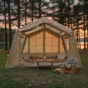 Tente gonflable camping 8 m², 4-8 personnes, imperméable oxford 4-saison