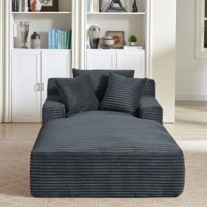Méridienne corduroy grand format sans assemblage