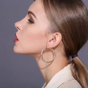 Boucles art minimaliste électroplacage or 18K