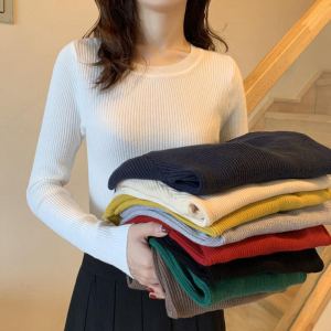 Camisole tricotée moulante manche longue