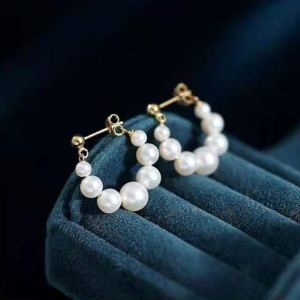 Boucles Oreilles Perles Aiguille Argent Clip Sans Perçage