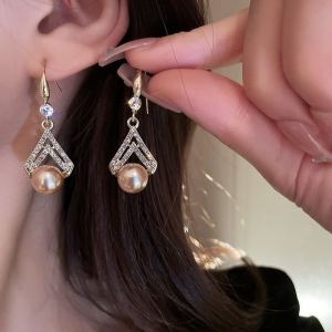 Boucles d'oreilles perle goutte eau mode tendance
