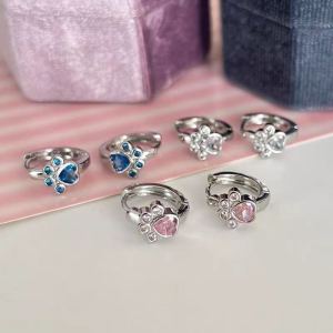 Boucles d'oreilles chat diamanté femme