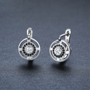 Boucles oreilles zircon cuivre luxe brillant